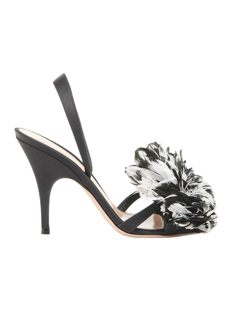 Women's Winter Garden 95MM Crepe Satin Slingback Sandals Women's Winter Garden 95MM Crepe Satin Slingback Sandals