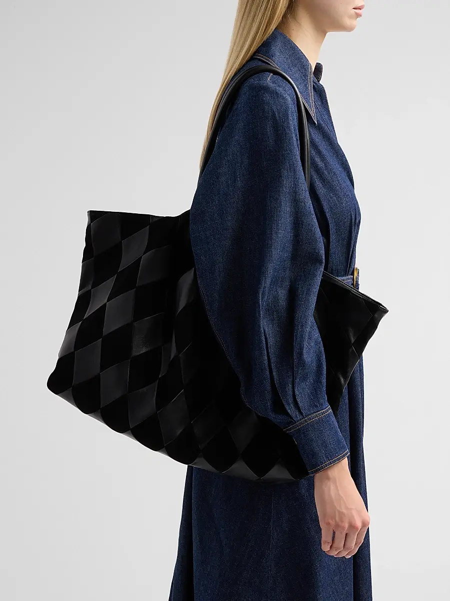 Zimmermann Women's Cloud 91 Suede & Leather Checkerboard Shopper | Thumbnail 4 Zimmermann Women's Cloud 91 Suede & Leather Checkerboard Shopper | Thumbnail 4
