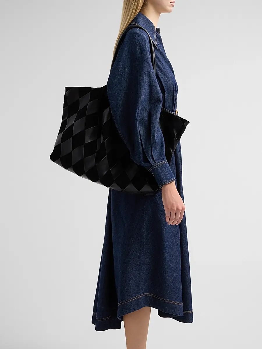 Zimmermann Women's Cloud 91 Suede & Leather Checkerboard Shopper | Thumbnail 5 Zimmermann Women's Cloud 91 Suede & Leather Checkerboard Shopper | Thumbnail 5