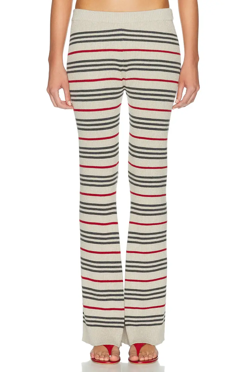 The Elder Statesman Libeccio Rib Stripe Flare Pant | Image 1 The Elder Statesman Libeccio Rib Stripe Flare Pant | Image 1
