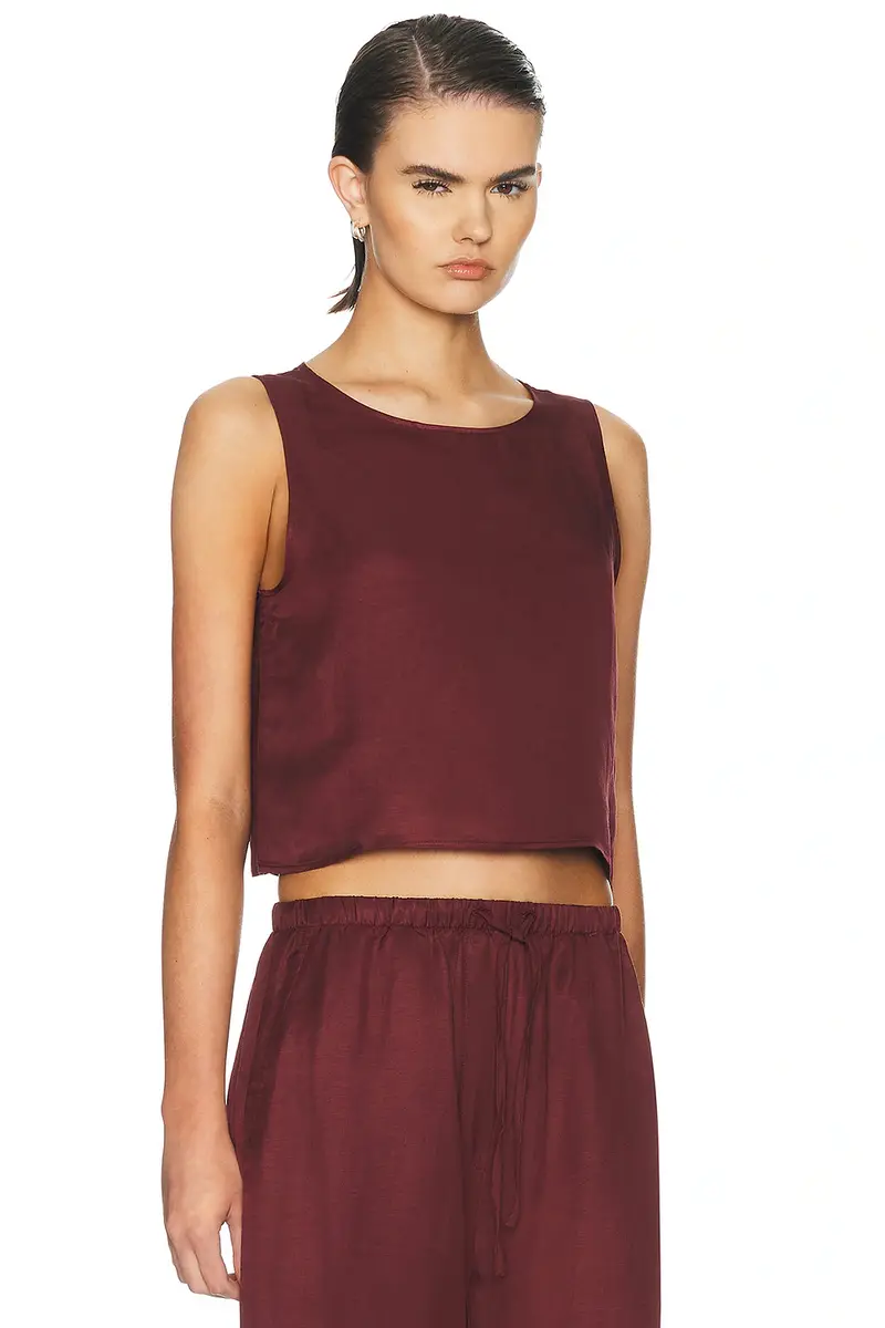LESET Daniel Crop Sleeveless Crew Neck Top | Thumbnail 2 LESET Daniel Crop Sleeveless Crew Neck Top | Thumbnail 2