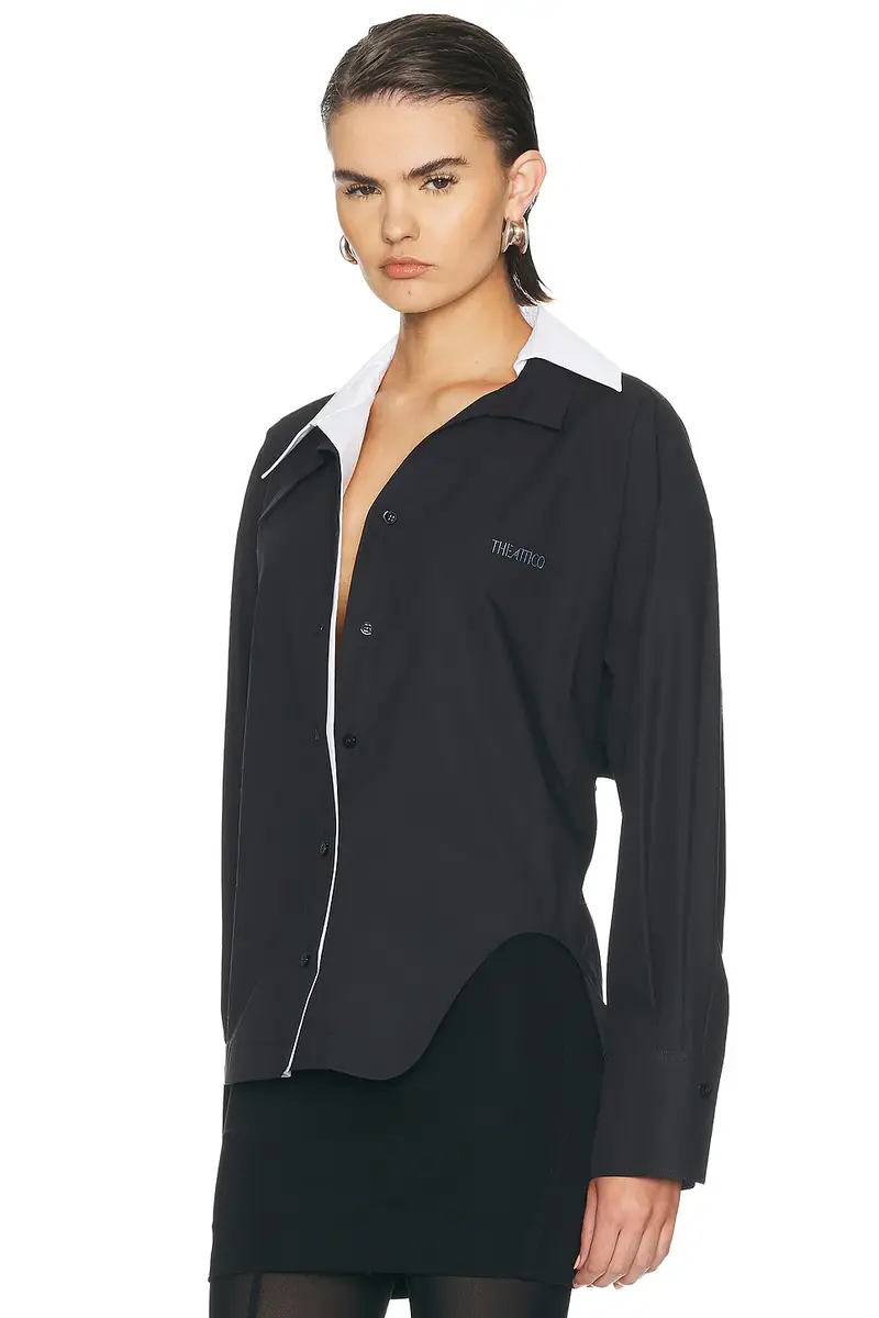 The Attico Oversized Contrast Shirt | Thumbnail 4 The Attico Oversized Contrast Shirt | Thumbnail 4