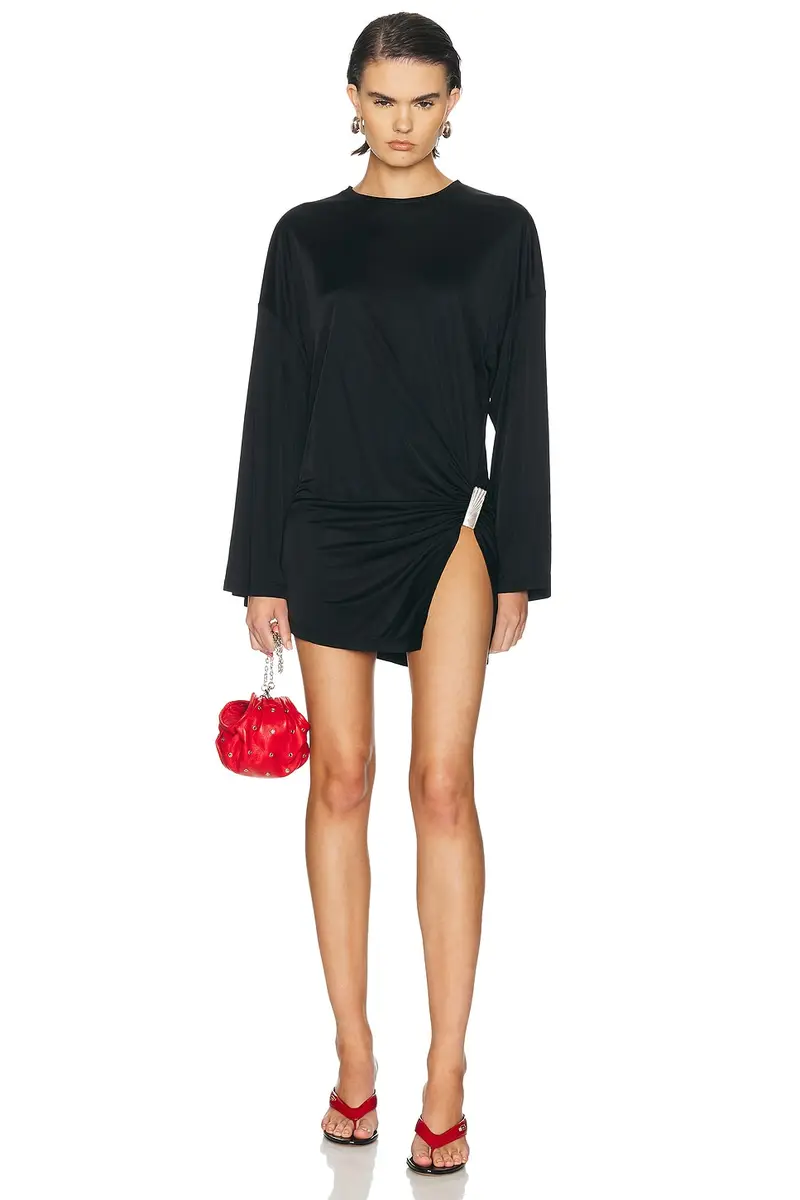 The Attico Drape Slit Mini Dress | Image 1 The Attico Drape Slit Mini Dress | Image 1