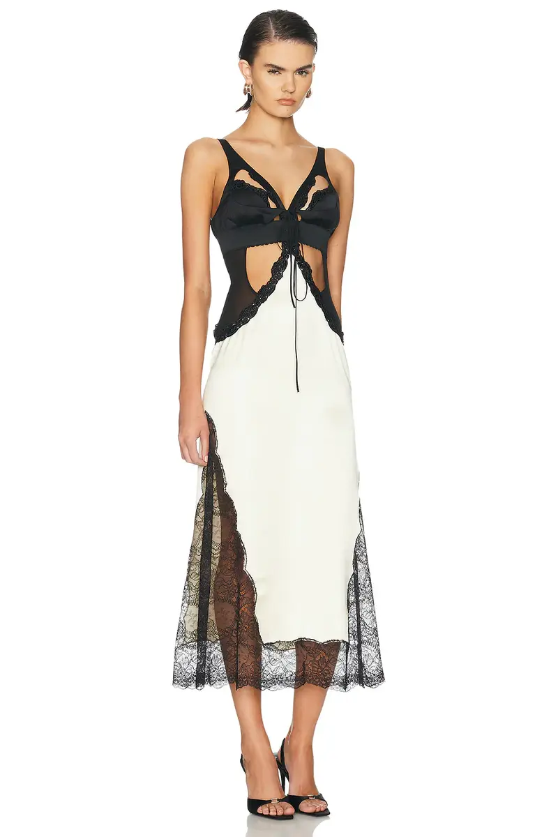 The Attico Cut Out Lace Midi Dress | Thumbnail 2 The Attico Cut Out Lace Midi Dress | Thumbnail 2