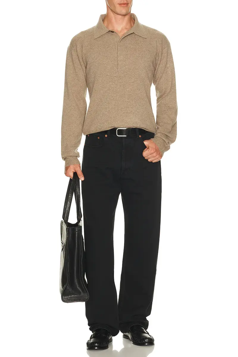 Saint Laurent Loose Fit Long Sleeve Polo | Thumbnail 3 Saint Laurent Loose Fit Long Sleeve Polo | Thumbnail 3