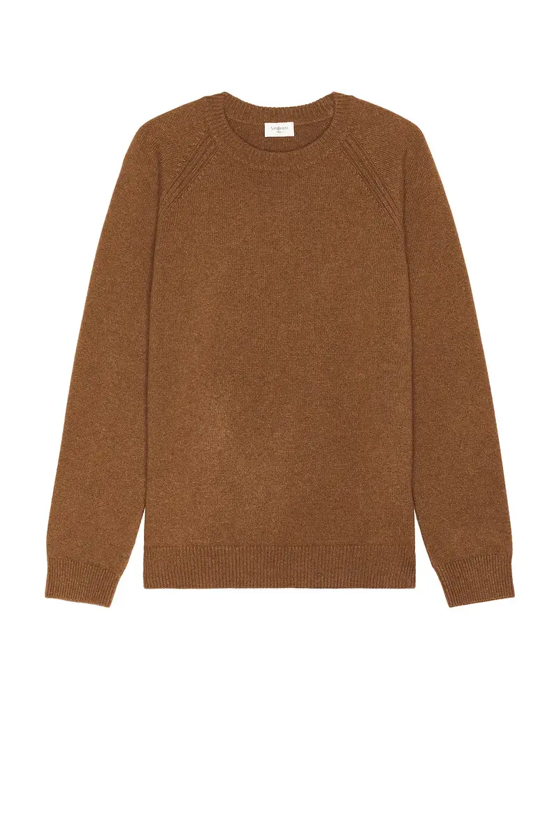 Saint Laurent Cashmere Raglan Sleeve Crewneck Sweater | Thumbnail 4 Saint Laurent Cashmere Raglan Sleeve Crewneck Sweater | Thumbnail 4