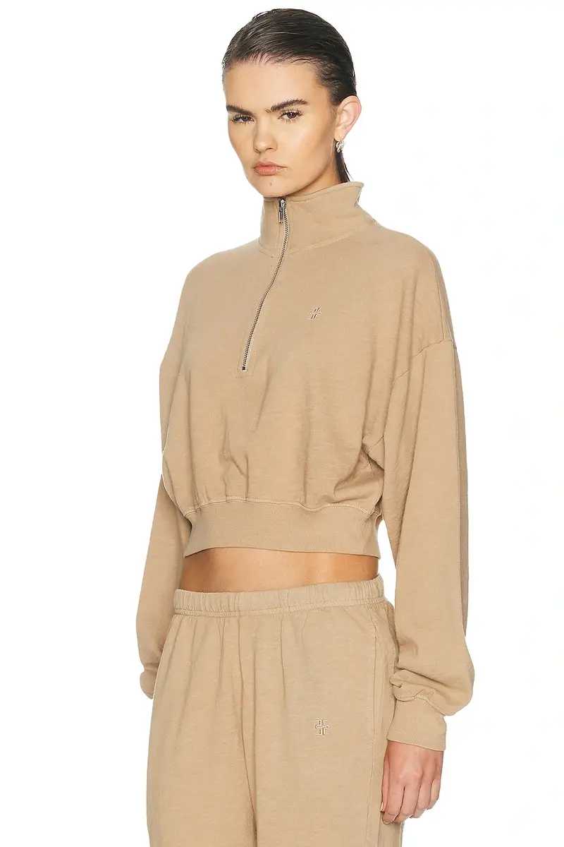 ÉTERNE Cropped Half Zip Sweatshirt | Thumbnail 2 ÉTERNE Cropped Half Zip Sweatshirt | Thumbnail 2