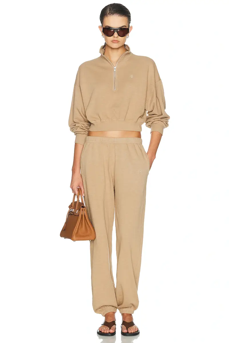 ÉTERNE Cropped Half Zip Sweatshirt | Thumbnail 4 ÉTERNE Cropped Half Zip Sweatshirt | Thumbnail 4
