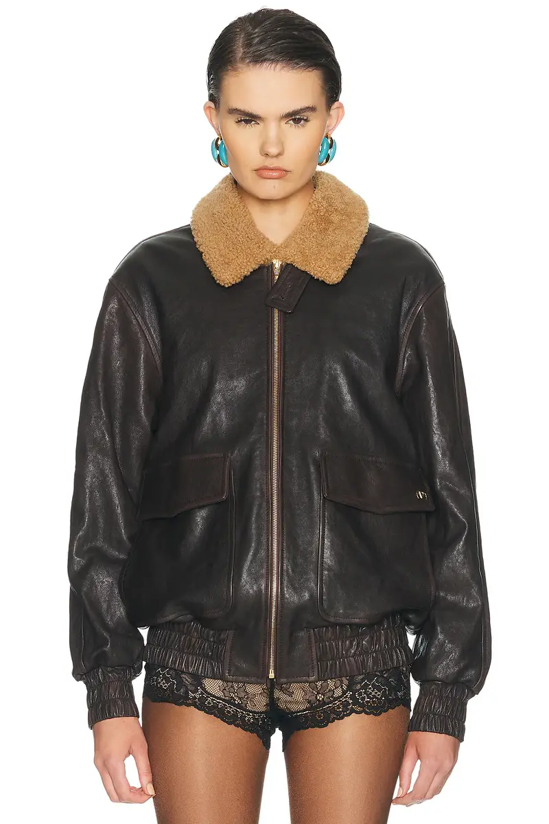 Valentino Aged Effect Leather Jacket | Thumbnail 2 Valentino Aged Effect Leather Jacket | Thumbnail 2