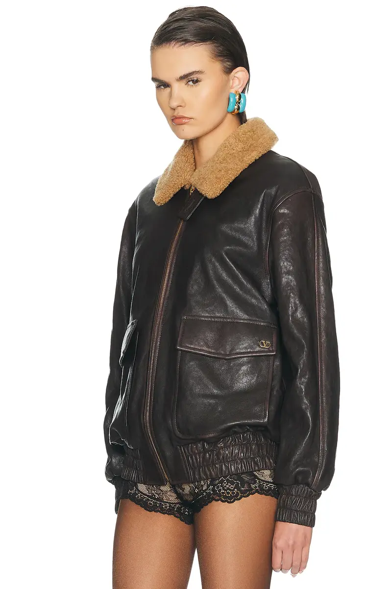 Valentino Aged Effect Leather Jacket | Thumbnail 3 Valentino Aged Effect Leather Jacket | Thumbnail 3