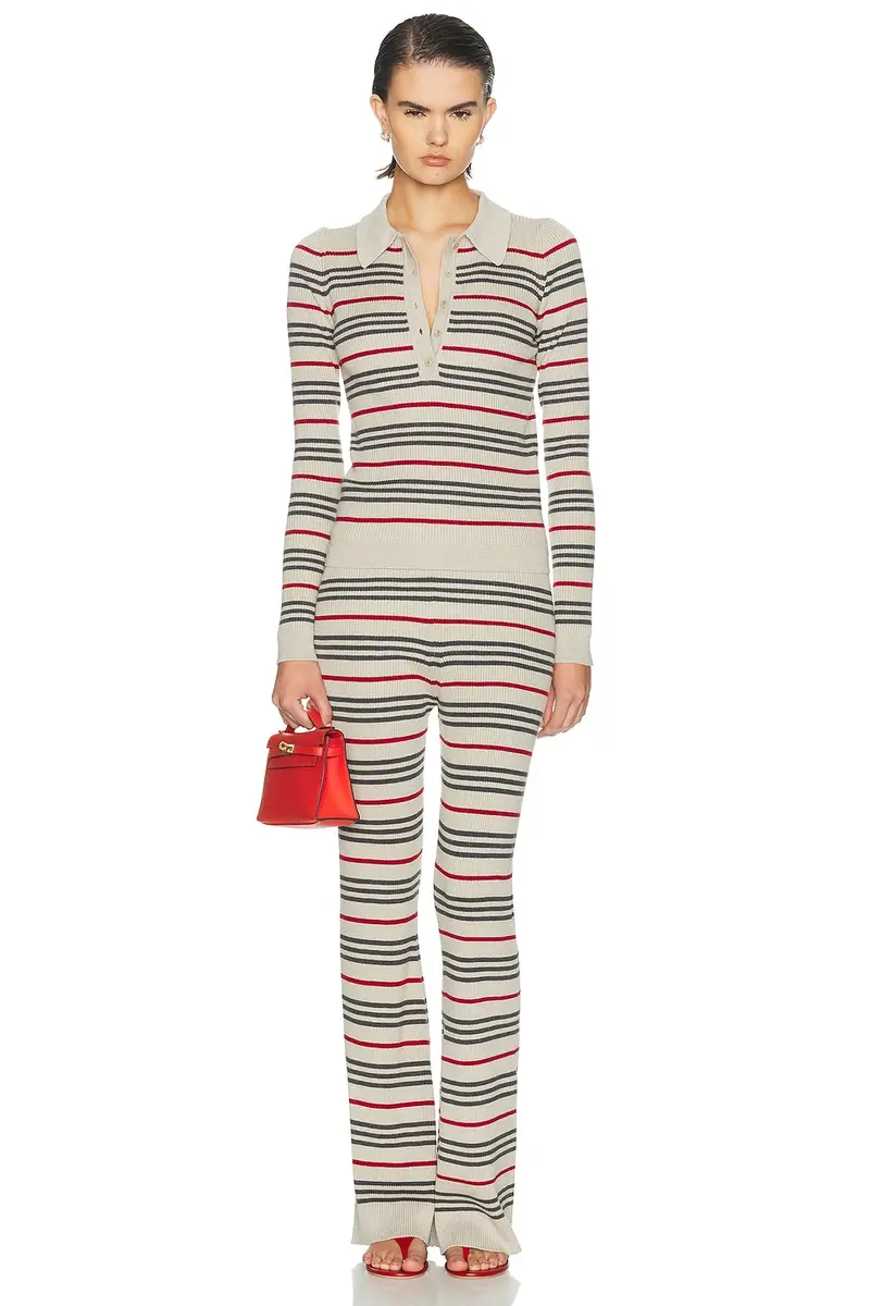 The Elder Statesman Libeccio Stripe Polo Sweater | Thumbnail 4 The Elder Statesman Libeccio Stripe Polo Sweater | Thumbnail 4