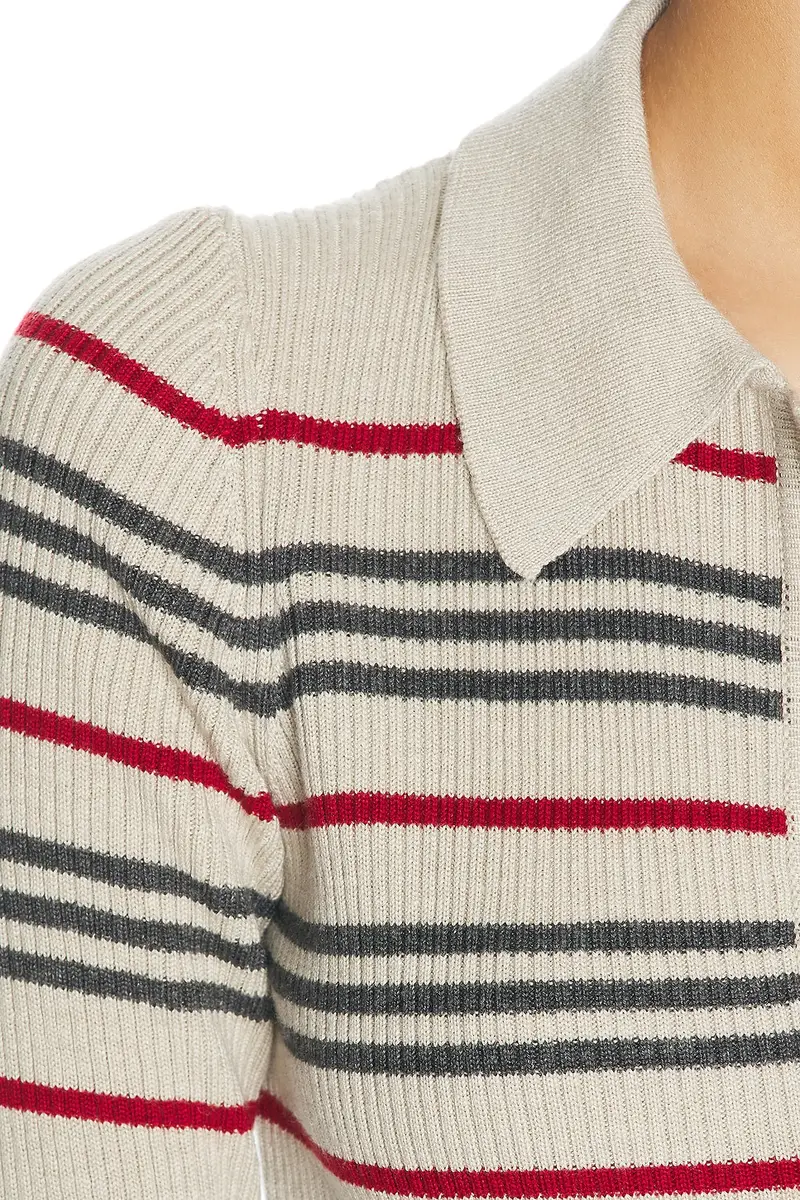 The Elder Statesman Libeccio Stripe Polo Sweater | Thumbnail 5 The Elder Statesman Libeccio Stripe Polo Sweater | Thumbnail 5