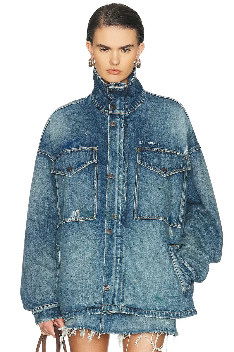 Balenciaga Denim Parka | Image 1 Balenciaga Denim Parka | Image 1