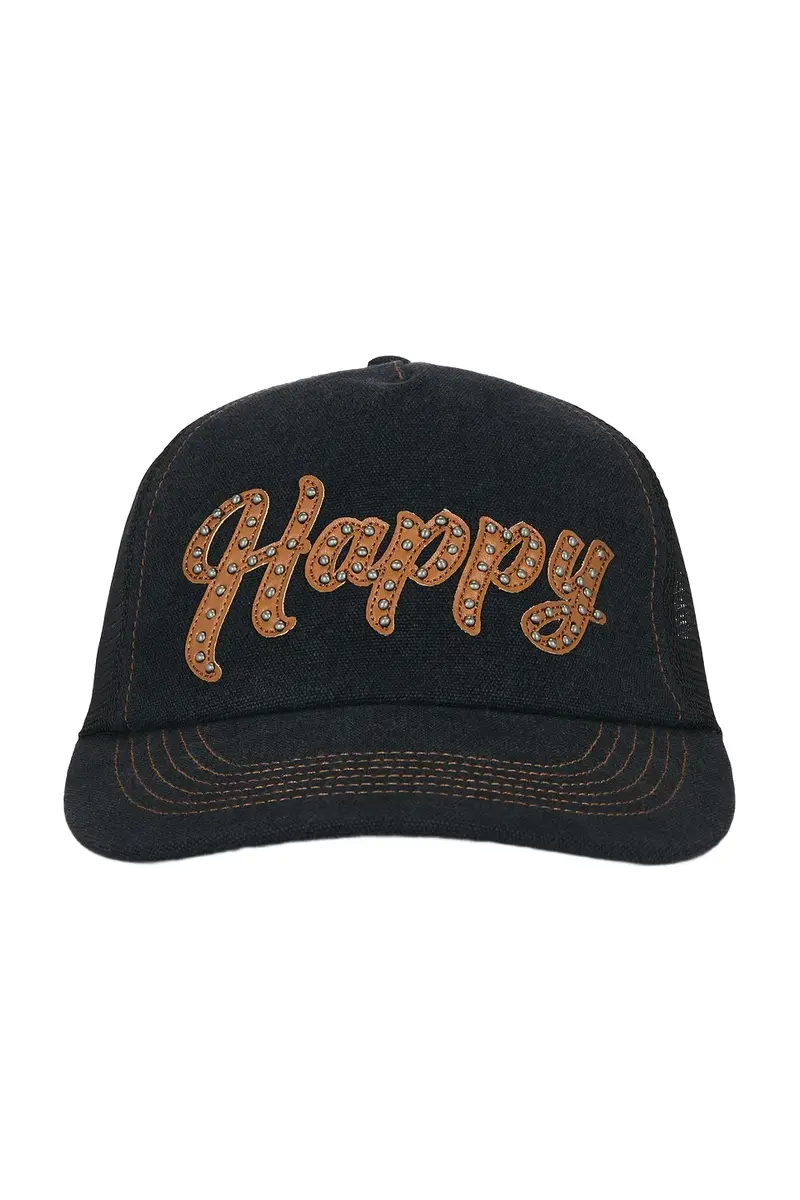 Leather Studded Script Meshback