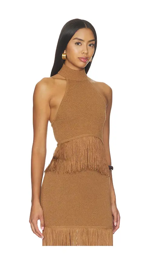 Lovers and Friends Chrissa Halter Fringe Crop Top | Thumbnail 2