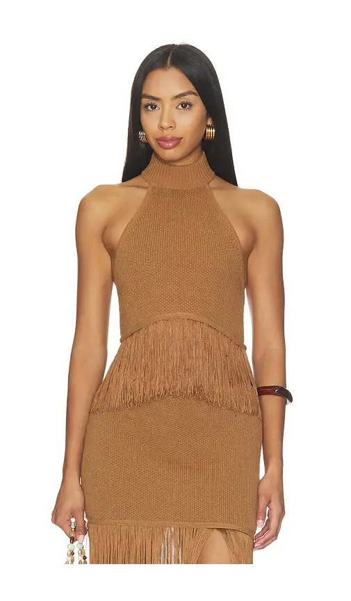 Lovers and Friends Chrissa Halter Fringe Crop Top | Image 1 Lovers and Friends Chrissa Halter Fringe Crop Top | Image 1