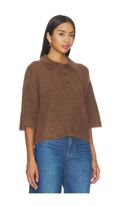 Pistola Nadya Alpaca Blend Boxy Polo Sweater Top | Thumbnail 2 Pistola Nadya Alpaca Blend Boxy Polo Sweater Top | Thumbnail 2