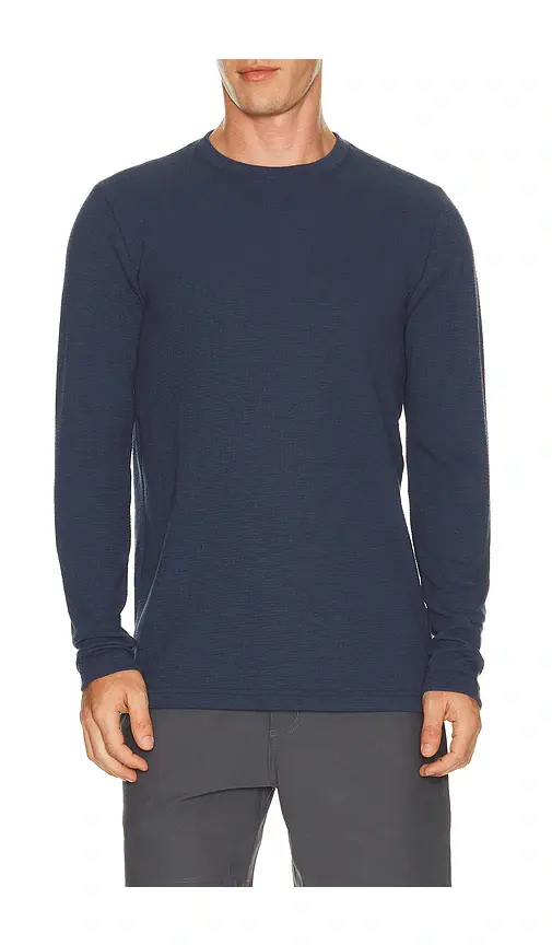 TravisMathew Cloud Waffle Crew Long Sleeve Tee | Image 1 TravisMathew Cloud Waffle Crew Long Sleeve Tee | Image 1