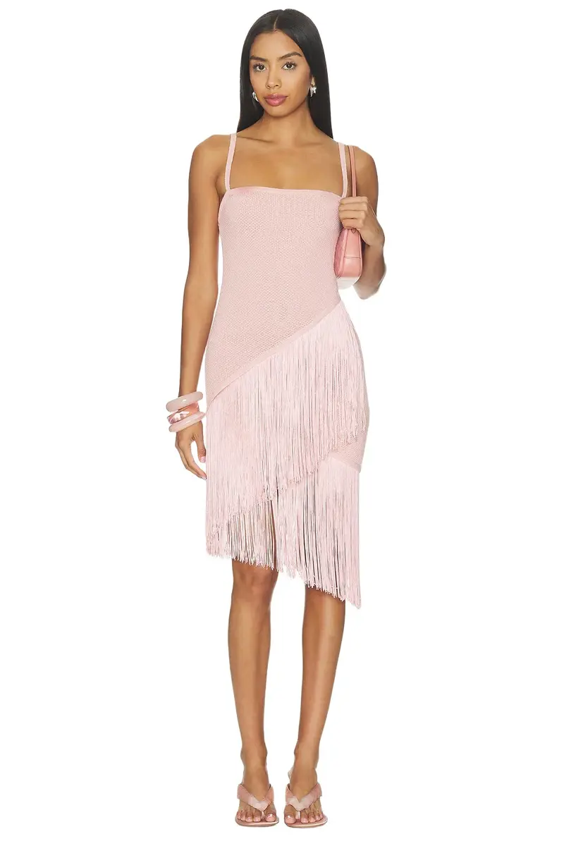 Lovers and Friends Denisse Asymmetrical Layered Fringe Dress