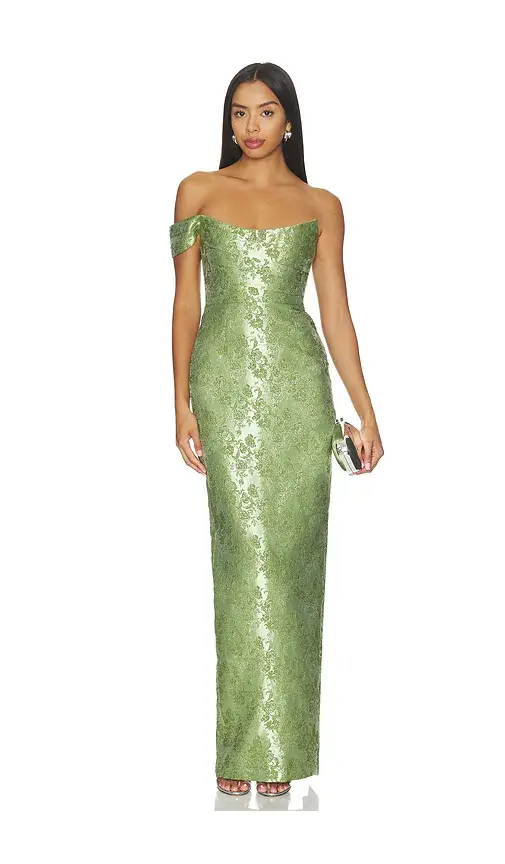 Sau Lee Jackson Jacquard Gown