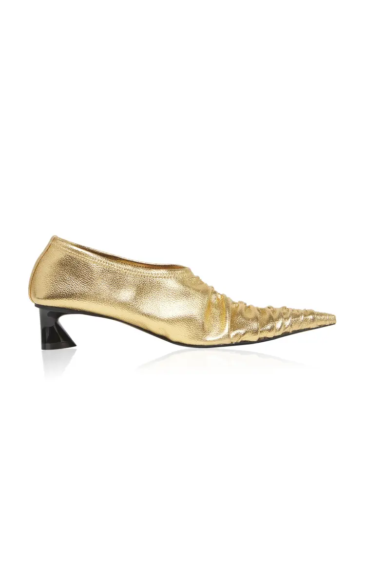 Stella McCartney Elsa Metallic Alter Mat Heeled Mules | Image 1 Stella McCartney Elsa Metallic Alter Mat Heeled Mules | Image 1