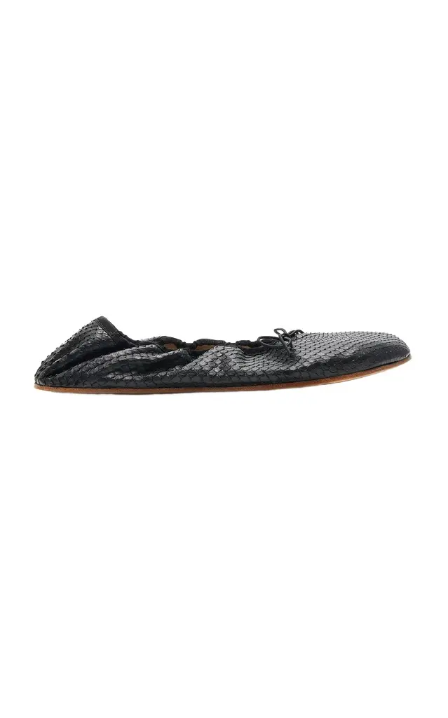The Row Round Snake-Effect Leather Ballet Flats | Image 1 The Row Round Snake-Effect Leather Ballet Flats | Image 1