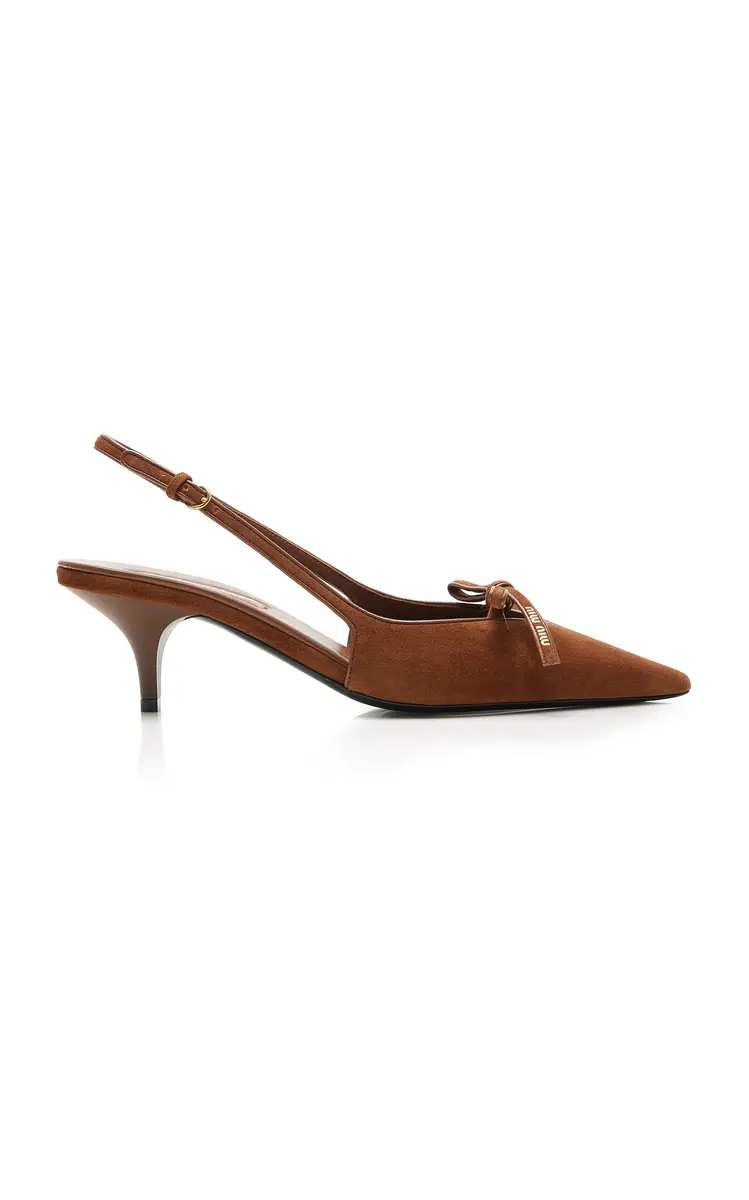 Miu Miu Slingback Suede Pumps | Image 1 Miu Miu Slingback Suede Pumps | Image 1