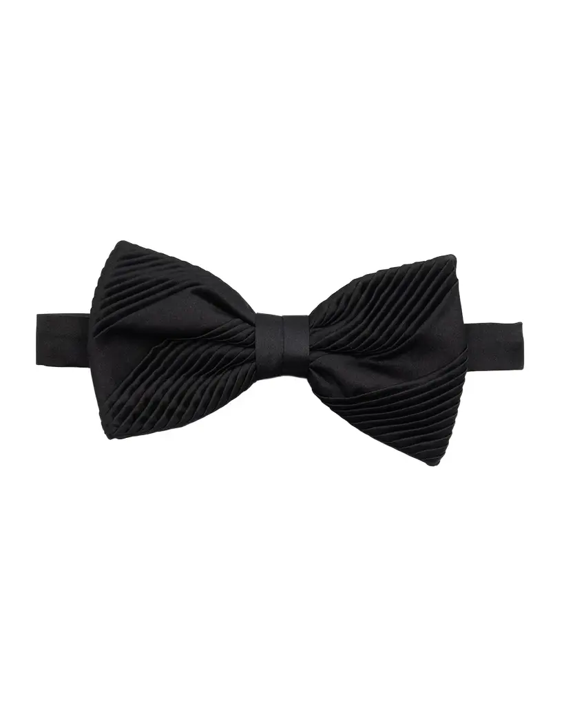 Stefano Ricci Men's Pleated Silk Pre-Tied Bow Tie | Image 1 Stefano Ricci Men's Pleated Silk Pre-Tied Bow Tie | Image 1