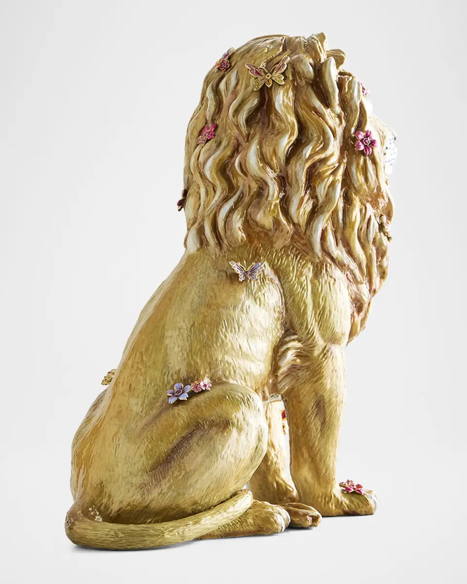 Jay Strongwater Majestic Lion with Flowers Figurine | Thumbnail 4 Jay Strongwater Majestic Lion with Flowers Figurine | Thumbnail 4