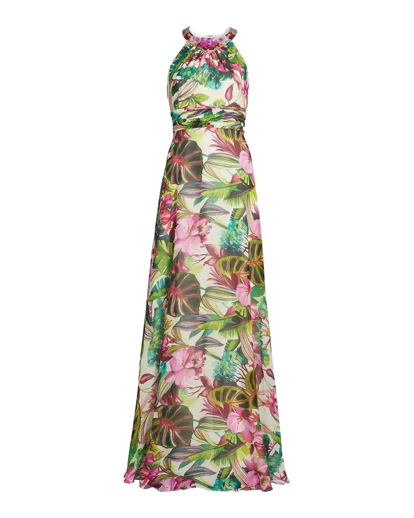Rickie Freeman for Teri Jon Embellished Floral Chiffon Gown | Image 1 Rickie Freeman for Teri Jon Embellished Floral Chiffon Gown | Image 1