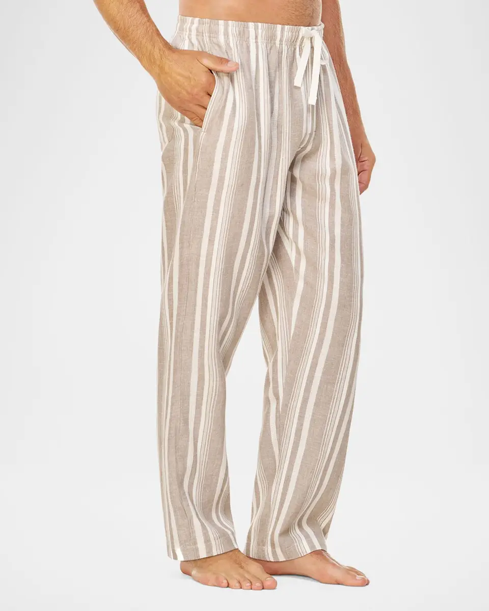 Majestic International Men's Summer Woven Stripe Lounge Pants | Thumbnail 4