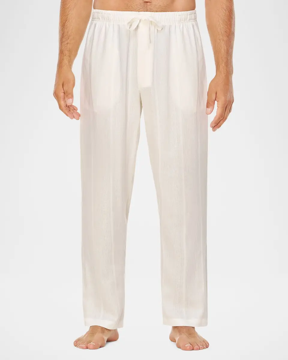 Majestic International Men's Summer Woven Stripe Lounge Pants | Thumbnail 2 Majestic International Men's Summer Woven Stripe Lounge Pants | Thumbnail 2