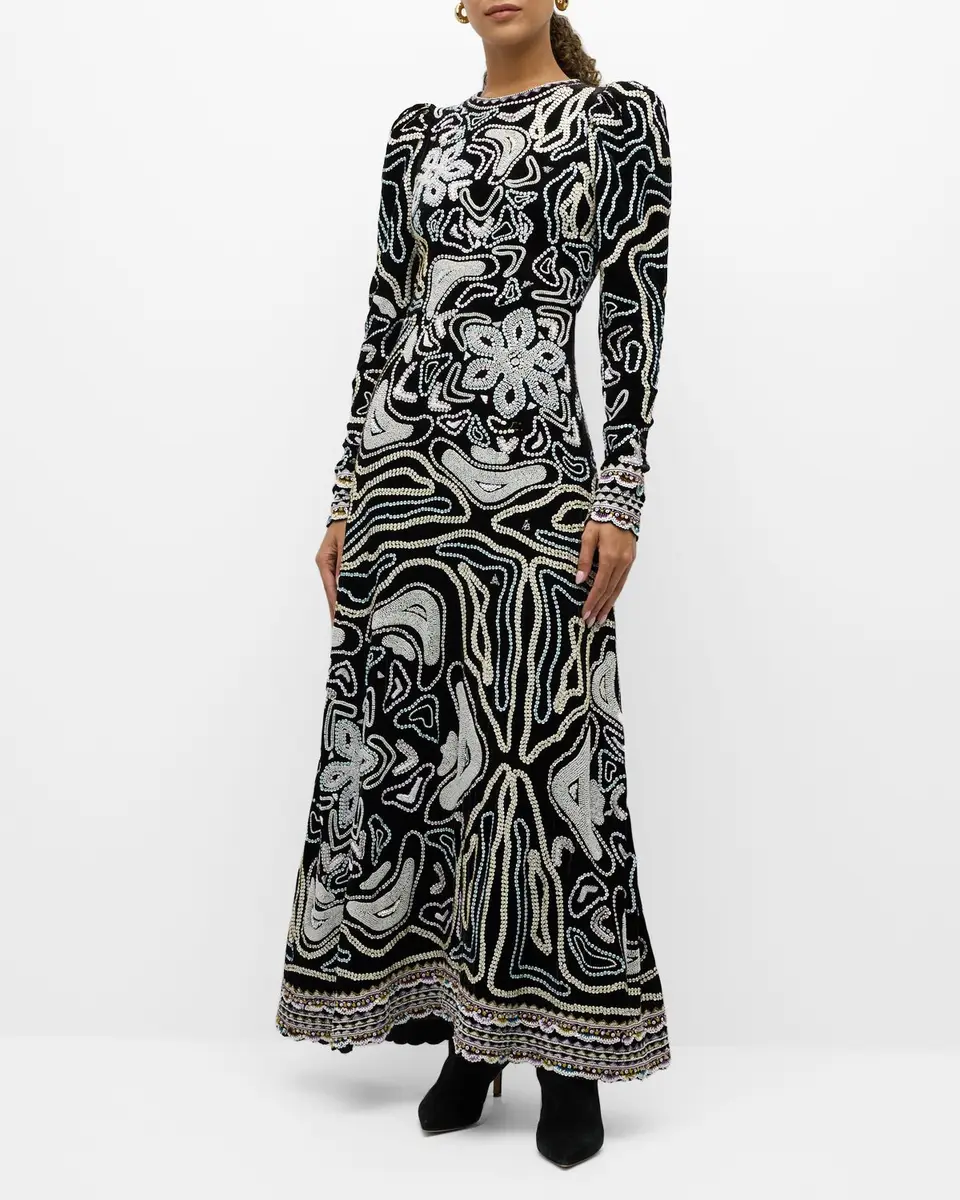 Ulla Johnson Alexia Bead & Sequin-Embroidered Velvet Gown | Thumbnail 2 Ulla Johnson Alexia Bead & Sequin-Embroidered Velvet Gown | Thumbnail 2
