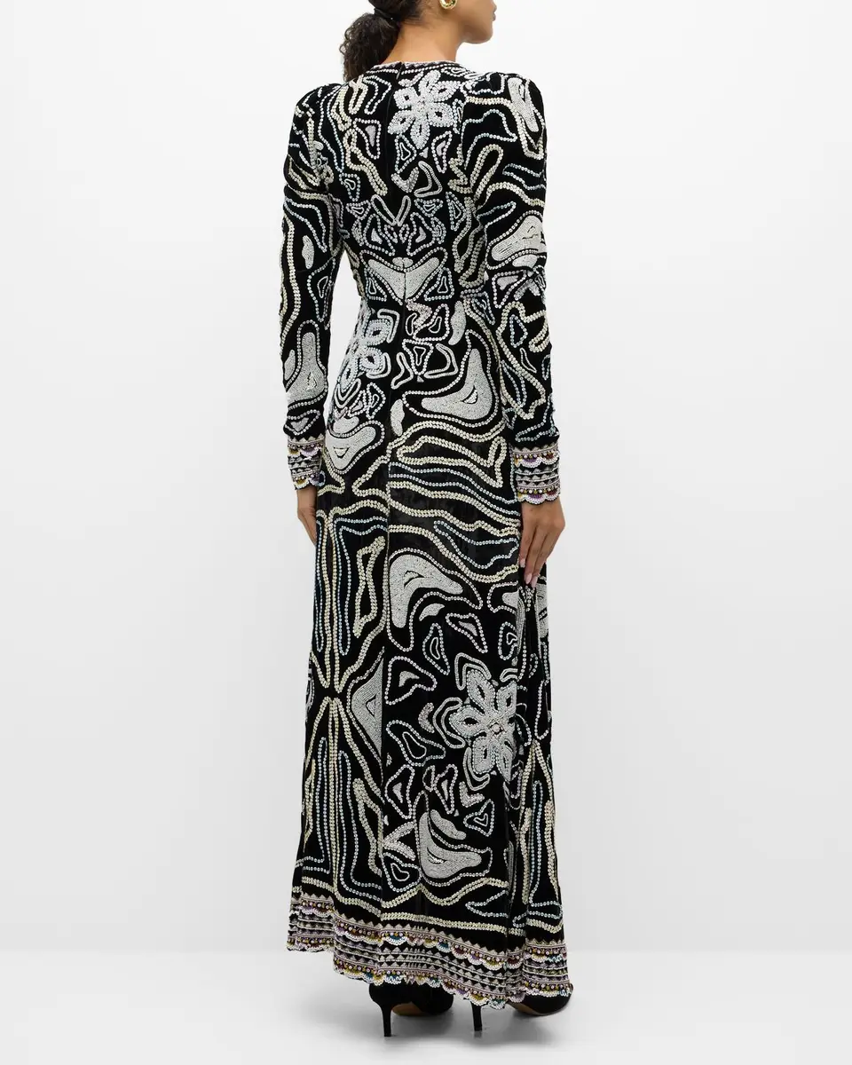 Ulla Johnson Alexia Bead & Sequin-Embroidered Velvet Gown | Thumbnail 6 Ulla Johnson Alexia Bead & Sequin-Embroidered Velvet Gown | Thumbnail 6