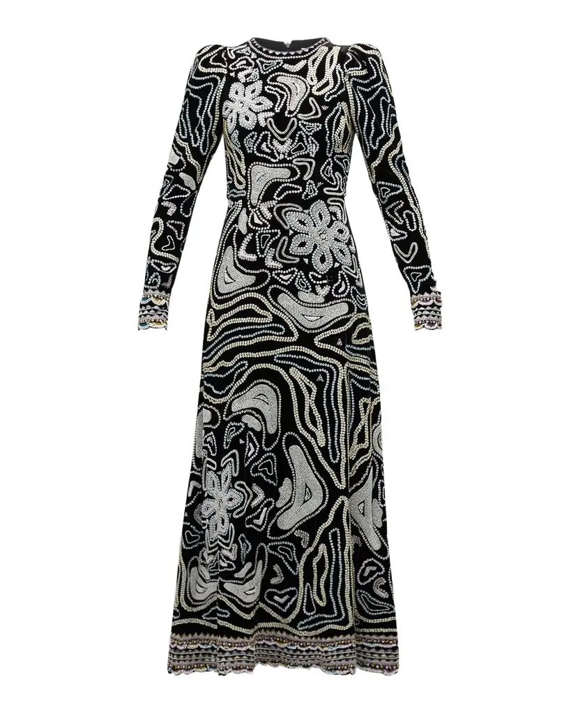 Ulla Johnson Alexia Bead & Sequin-Embroidered Velvet Gown | Image 1 Ulla Johnson Alexia Bead & Sequin-Embroidered Velvet Gown | Image 1