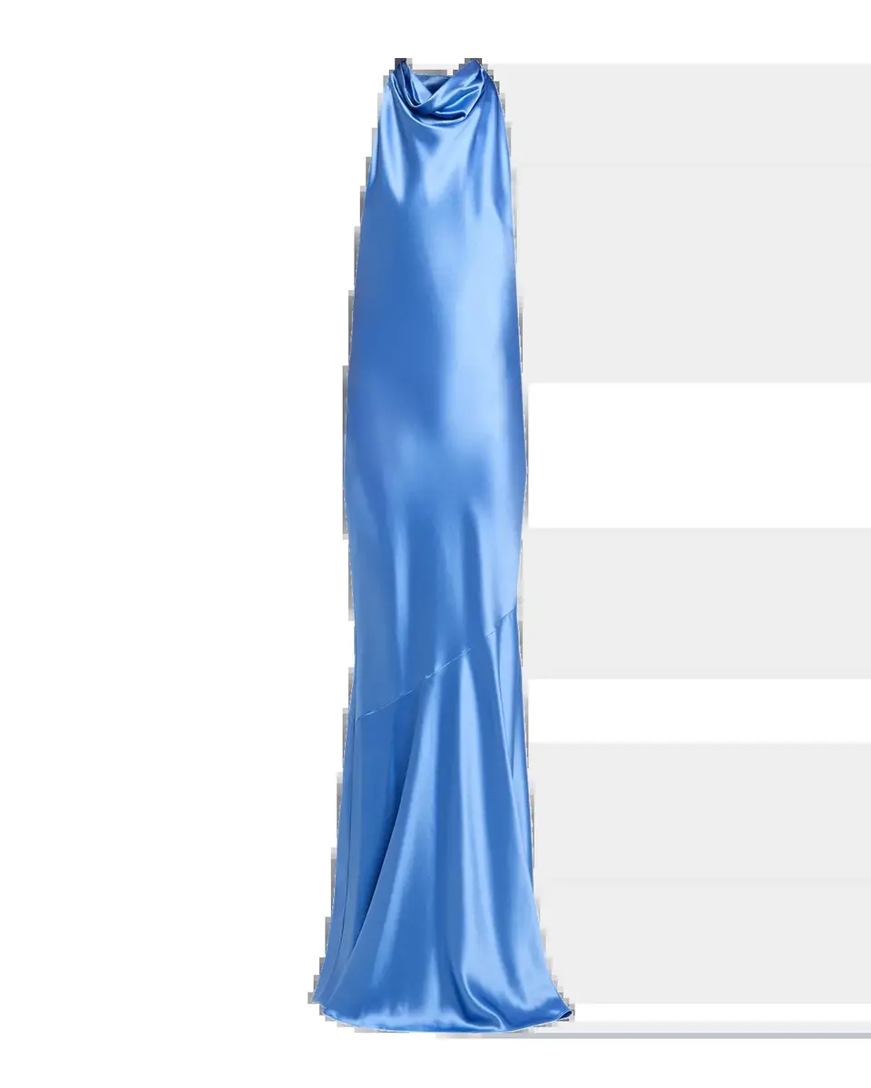 Retrofête Idonie Halter Satin Dress | Thumbnail 5
