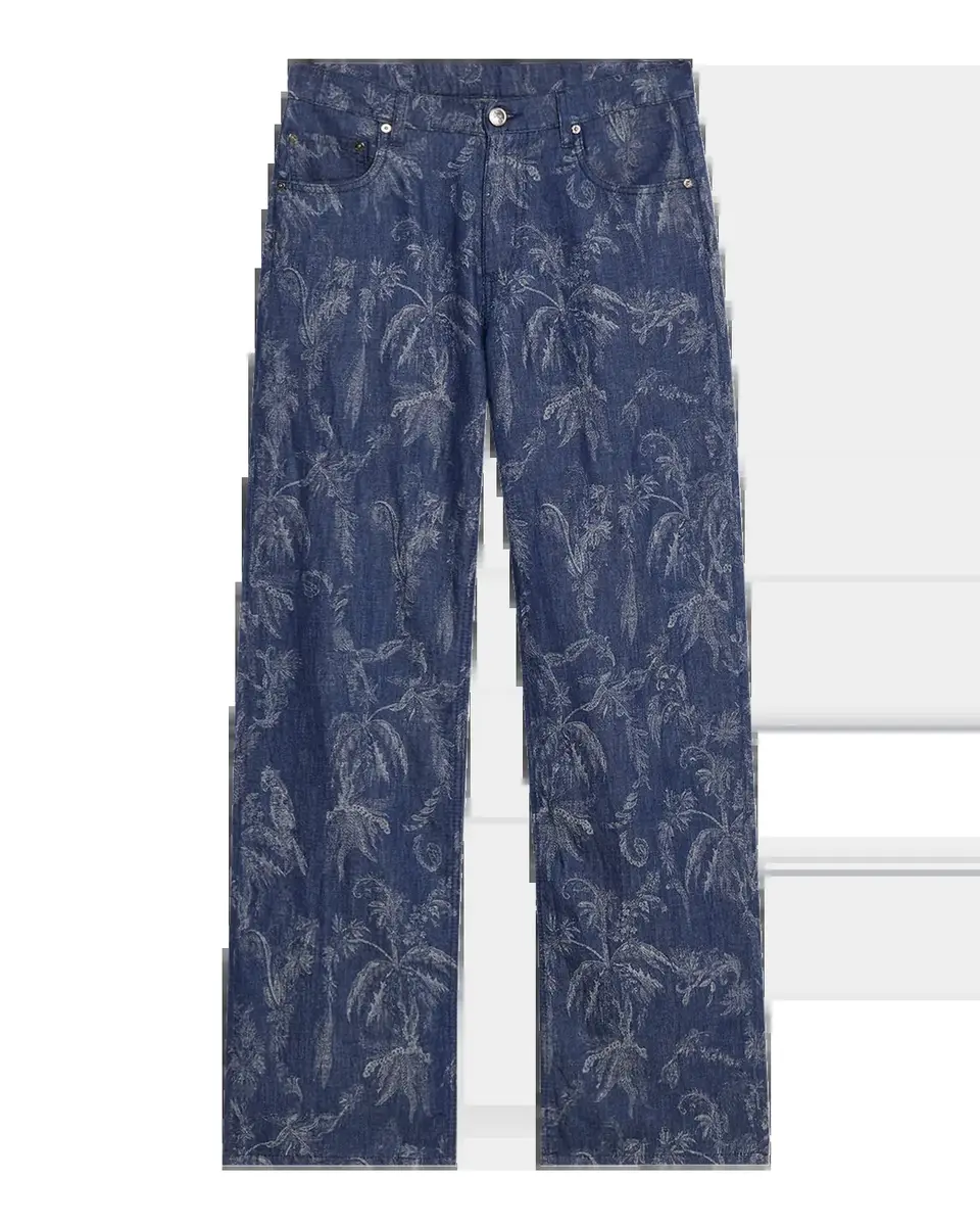 Etro Men's Roma Jacquard Denim Straight-Leg Jeans | Thumbnail 5 Etro Men's Roma Jacquard Denim Straight-Leg Jeans | Thumbnail 5