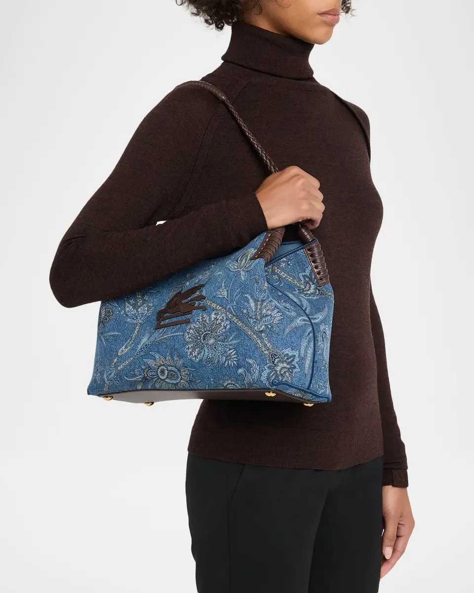 Etro Libra Printed Denim Shopping Tote Bag | Thumbnail 2 Etro Libra Printed Denim Shopping Tote Bag | Thumbnail 2