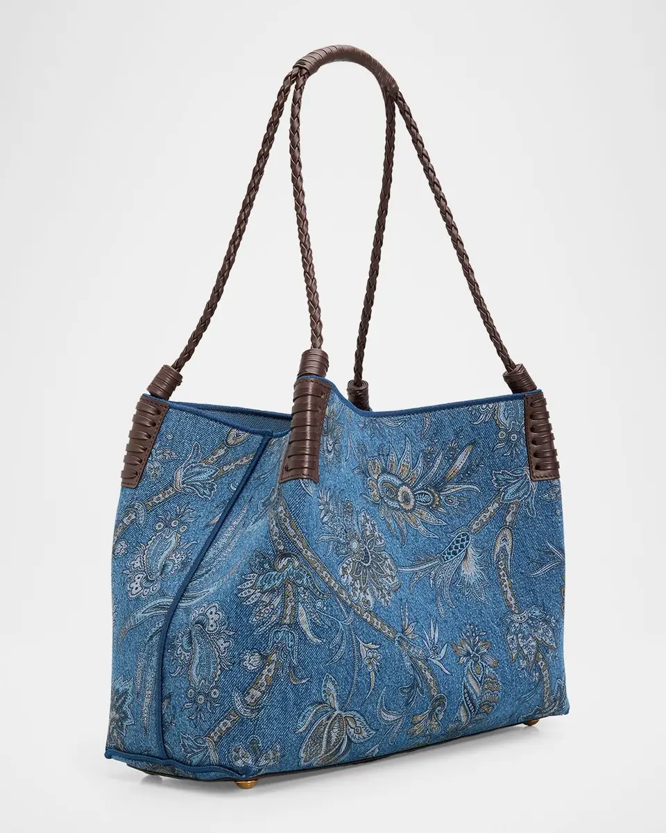 Etro Libra Printed Denim Shopping Tote Bag | Thumbnail 3 Etro Libra Printed Denim Shopping Tote Bag | Thumbnail 3