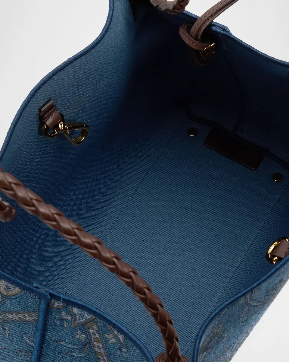 Etro Libra Printed Denim Shopping Tote Bag | Thumbnail 4 Etro Libra Printed Denim Shopping Tote Bag | Thumbnail 4