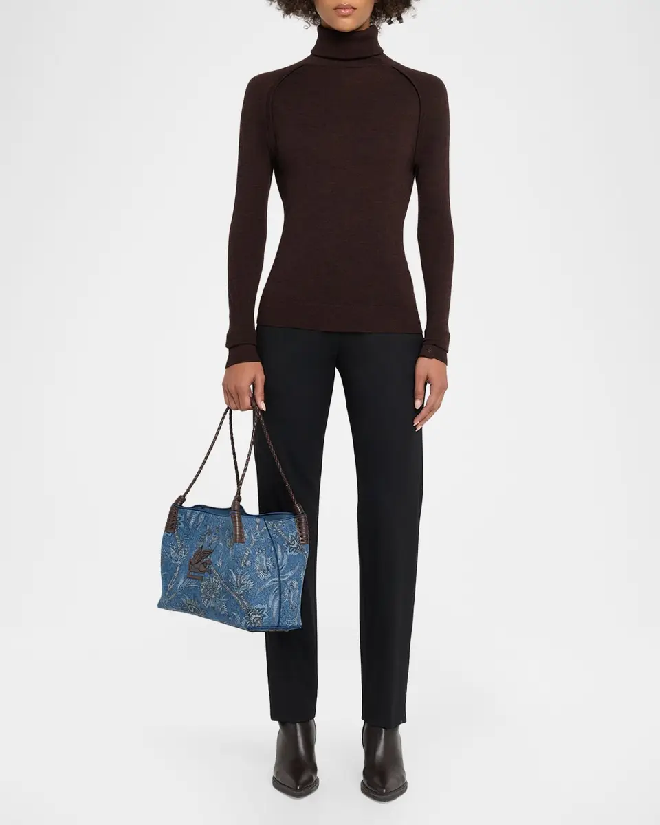 Etro Libra Printed Denim Shopping Tote Bag | Thumbnail 5 Etro Libra Printed Denim Shopping Tote Bag | Thumbnail 5