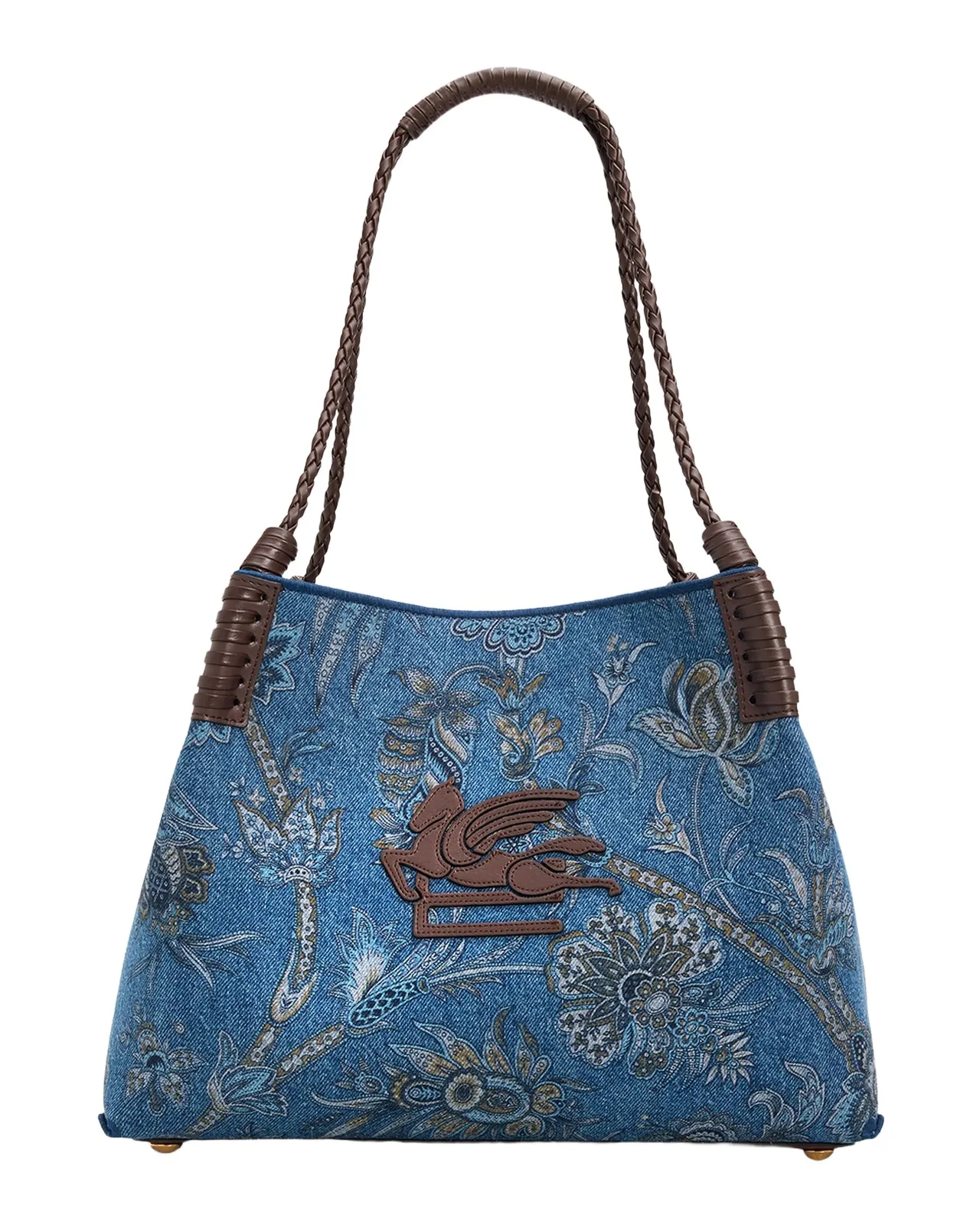 Libra Printed Denim Shopping Tote Bag