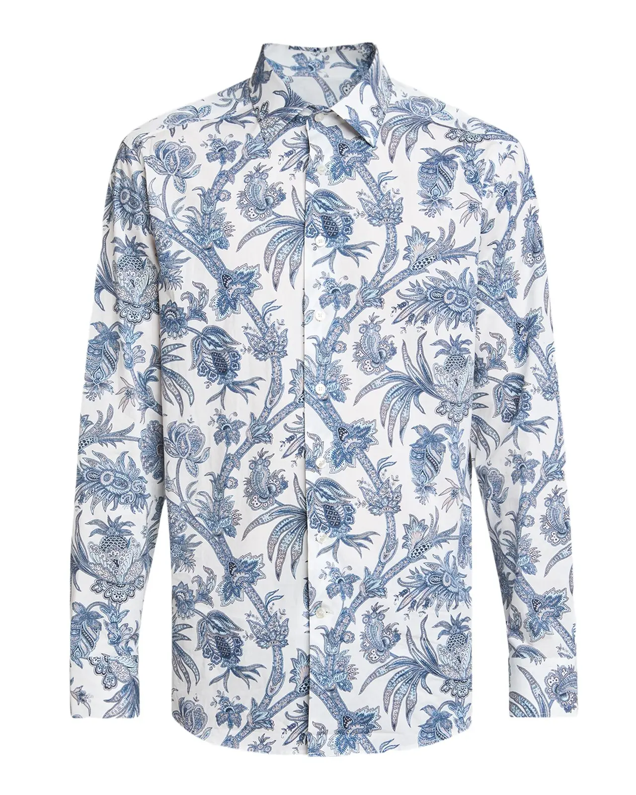 Men's Floral Paisley Stretch Cotton Sport Shirt Men's Floral Paisley Stretch Cotton Sport Shirt