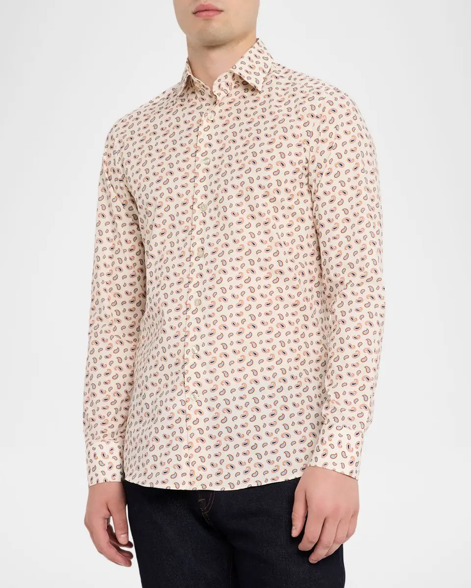 Etro Men's Paisley-Print Cotton Sport Shirt | Thumbnail 4 Etro Men's Paisley-Print Cotton Sport Shirt | Thumbnail 4