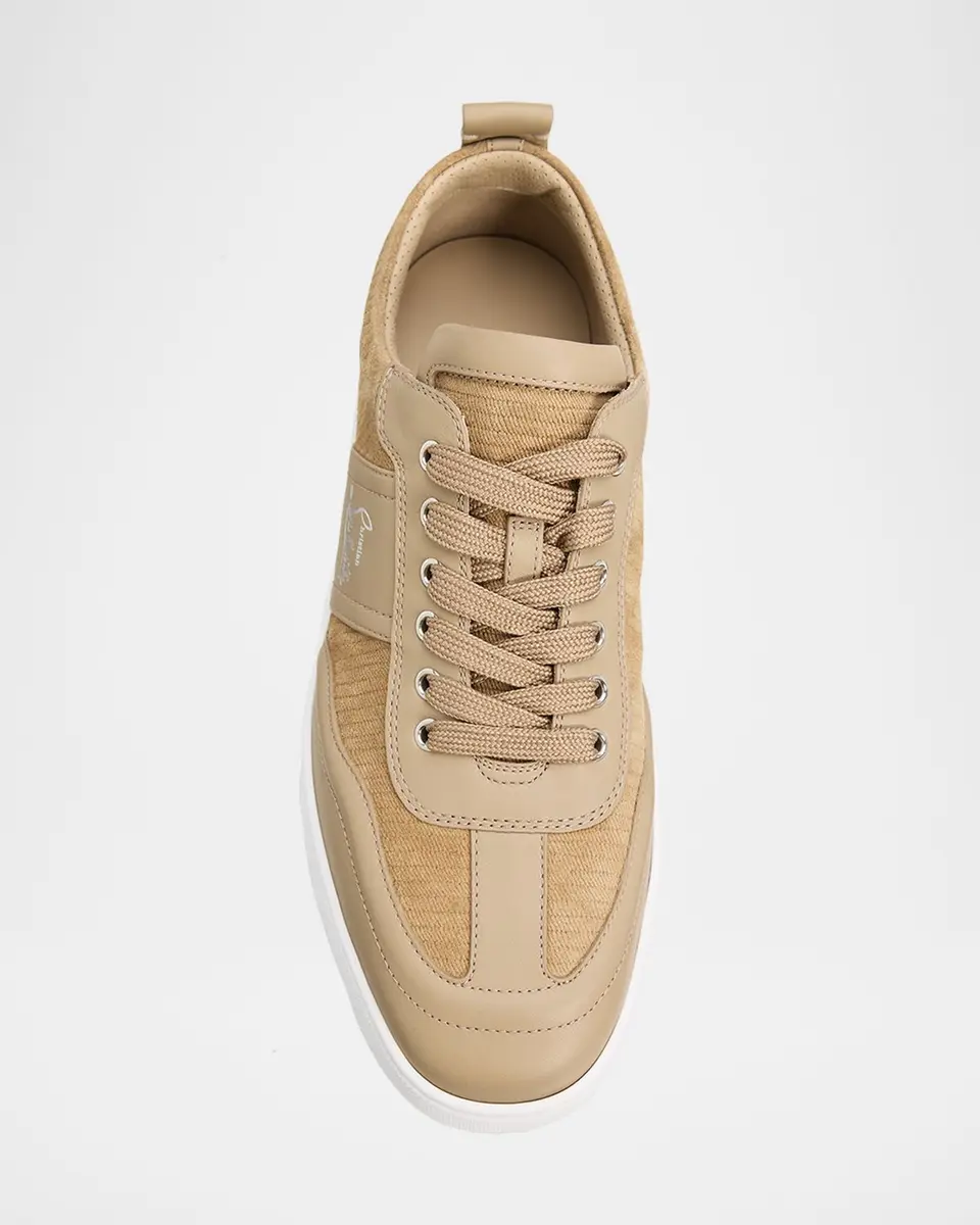 Christian Louboutin Men's Retero Reversed Leather Low-Top Sneakers | Thumbnail 4 Christian Louboutin Men's Retero Reversed Leather Low-Top Sneakers | Thumbnail 4