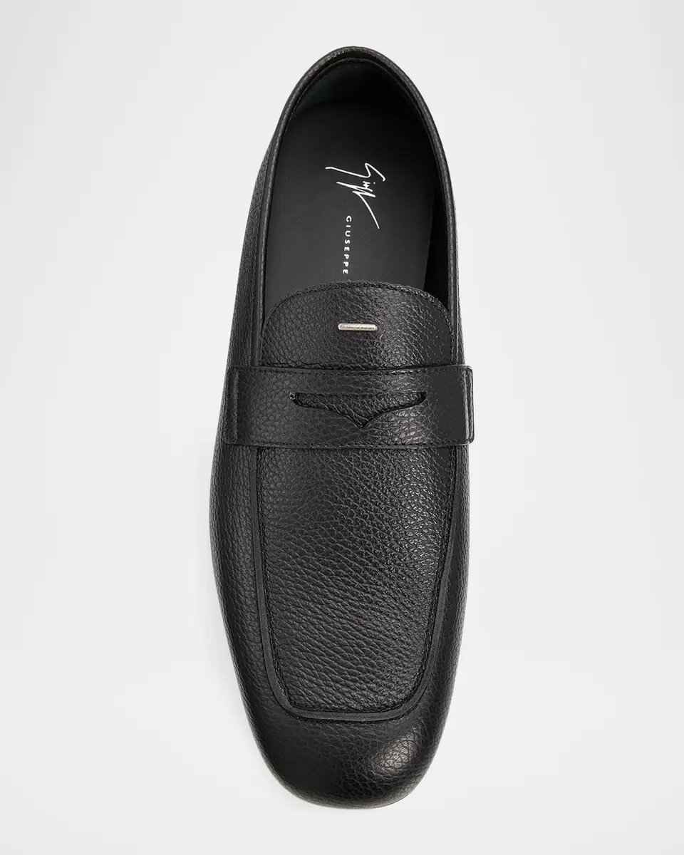 Giuseppe Zanotti Men's Rupert Leather Penny Loafers | Thumbnail 4 Giuseppe Zanotti Men's Rupert Leather Penny Loafers | Thumbnail 4