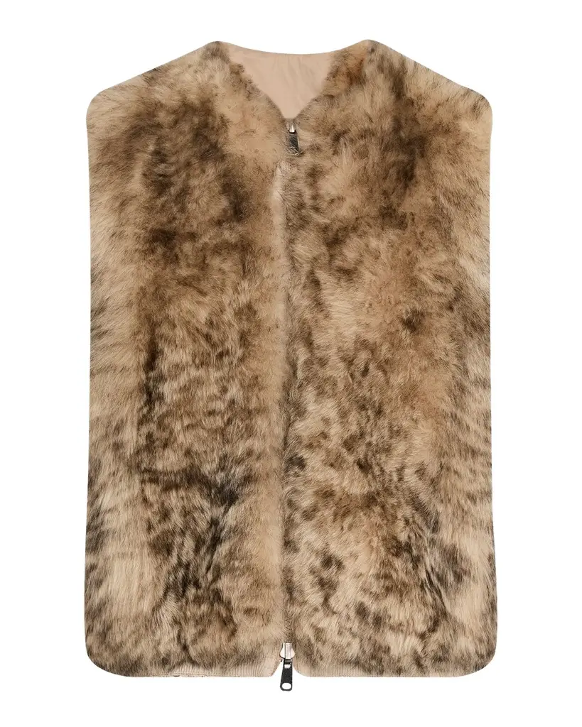 Brunello Cucinelli Reversible Lamb Shearling Zip Vest | Image 1 Brunello Cucinelli Reversible Lamb Shearling Zip Vest | Image 1