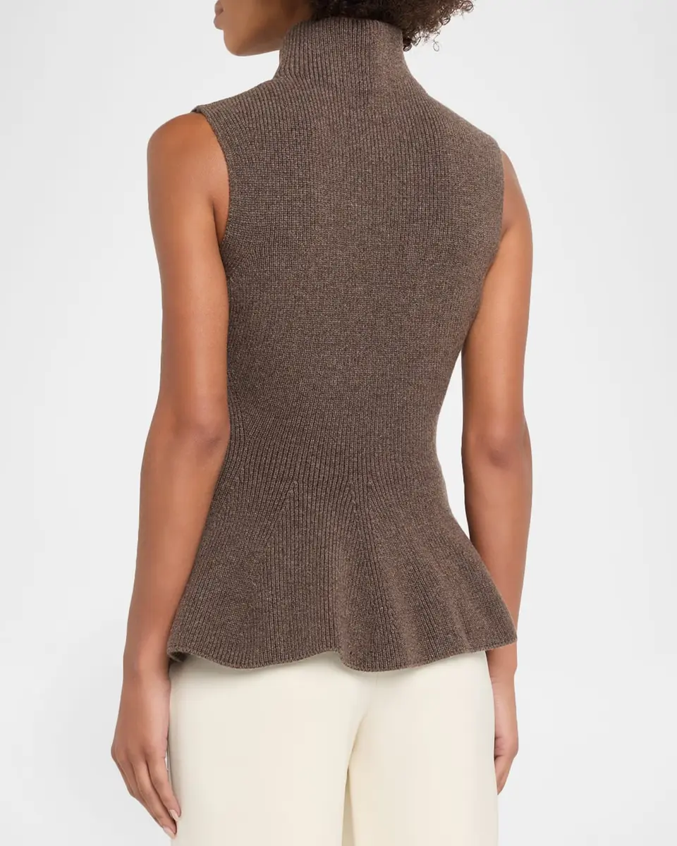 RÓHE Sculptural Peplum-Hem Sleeveless Sweater | Thumbnail 3