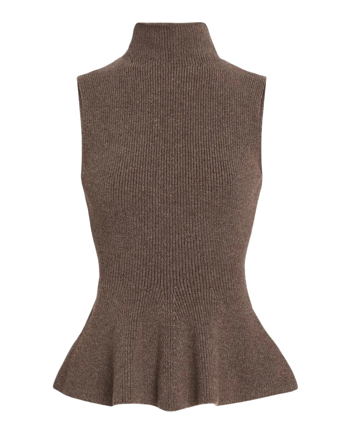 RÓHE Sculptural Peplum-Hem Sleeveless Sweater