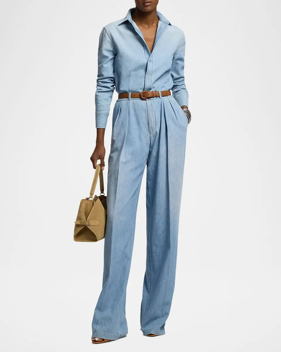 Ralph Lauren Collection Callie Cotton Denim Shirt | Thumbnail 2